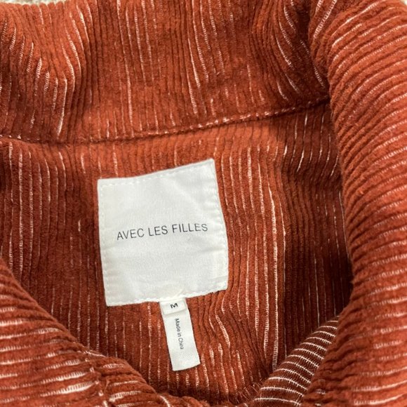 NWT Avec Les Filles Women's Rust Relaxed Corduroy  Shacket, Size M - Picture 5 of 6